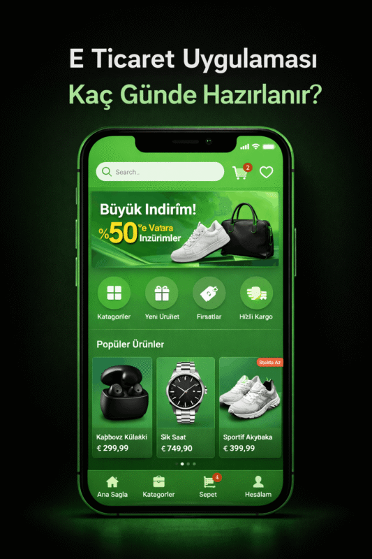 E-ticaret uygulaması kaç günde hazırlanır