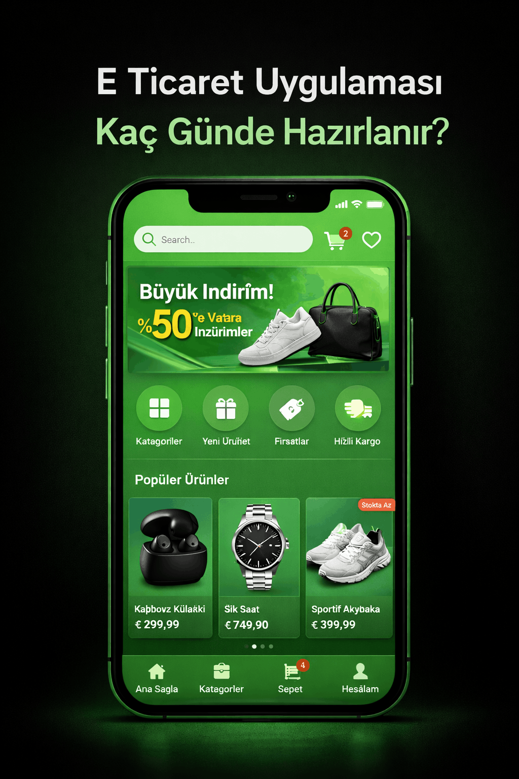 E-ticaret uygulaması kaç günde hazırlanır