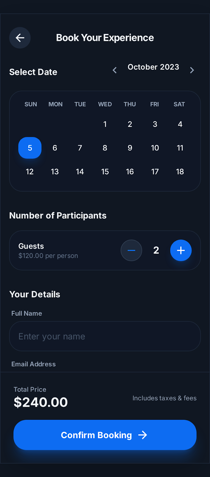 Tur ve rezervasyon uygulaması yapma