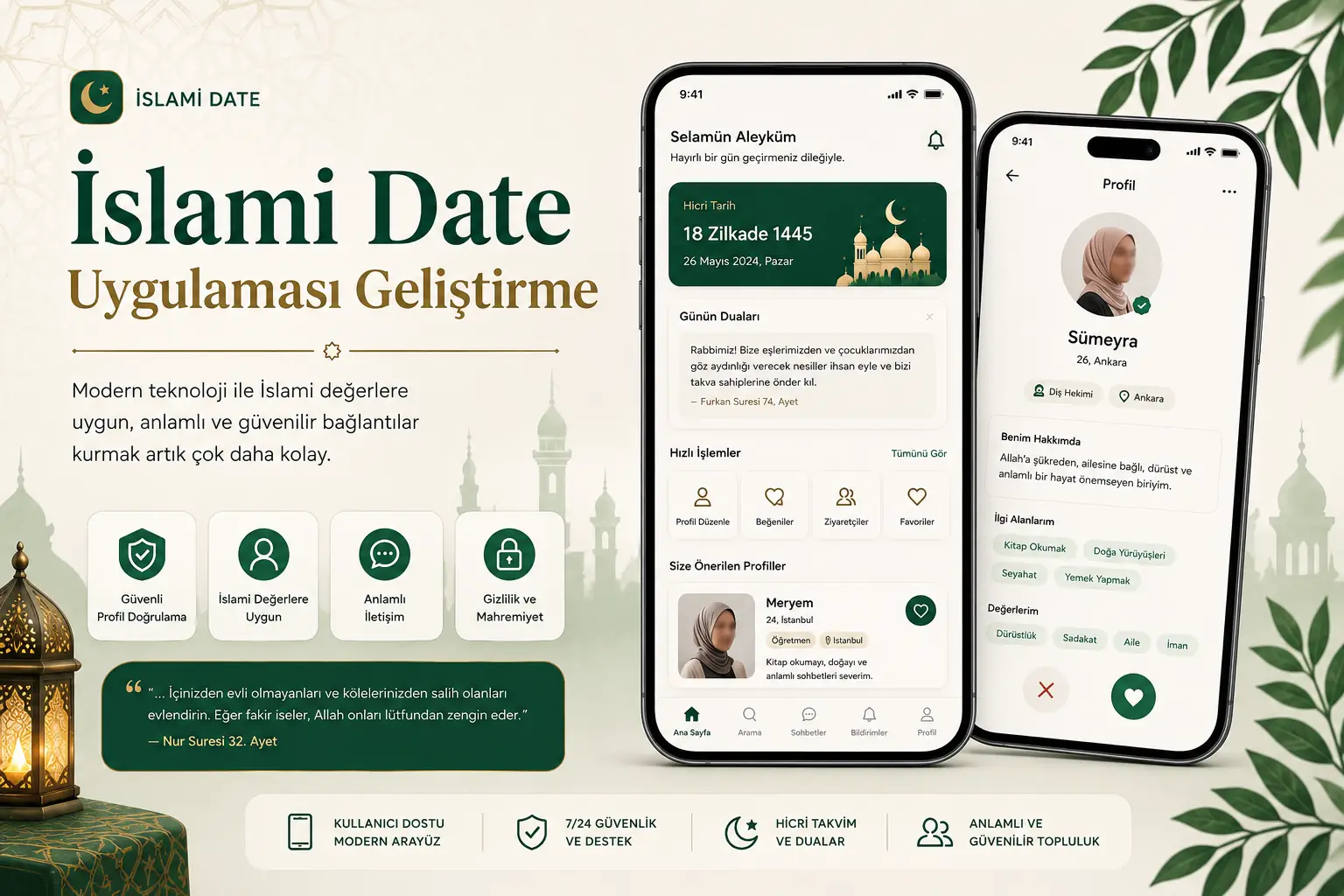 İslamı date uygulaması geliştirmek