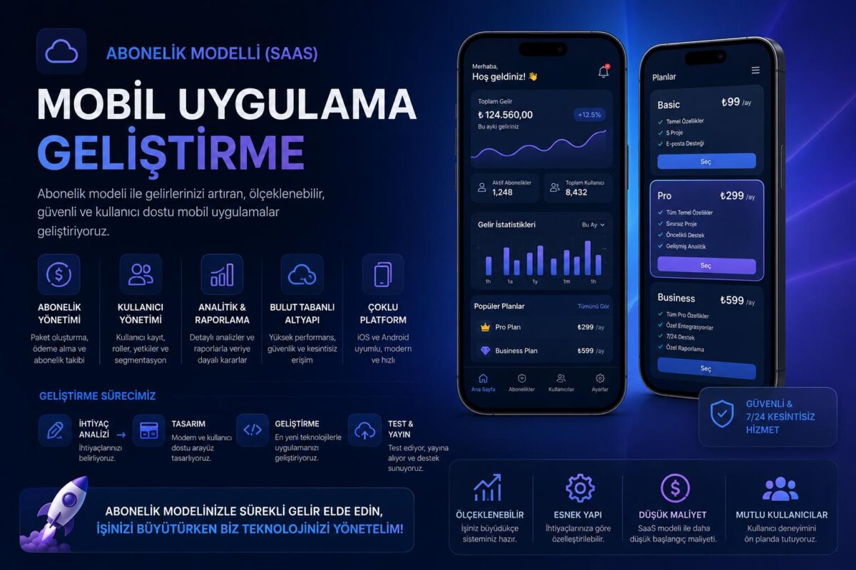 abonelik modelli saas mobil uygulama geliştirme