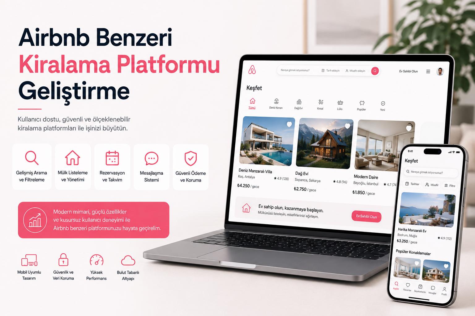 airbnb benzeri kiralama platformu geliştirme