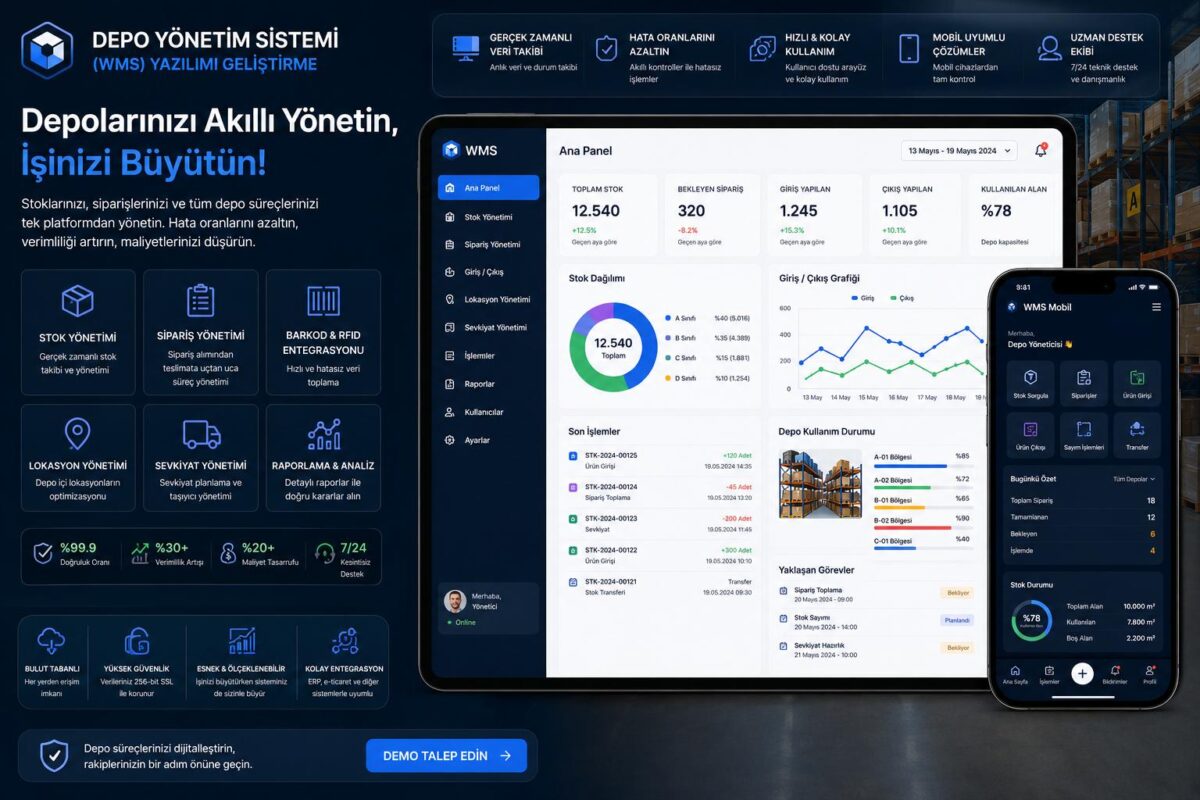 depo yönetim sistemi wms yazılımı geliştirme