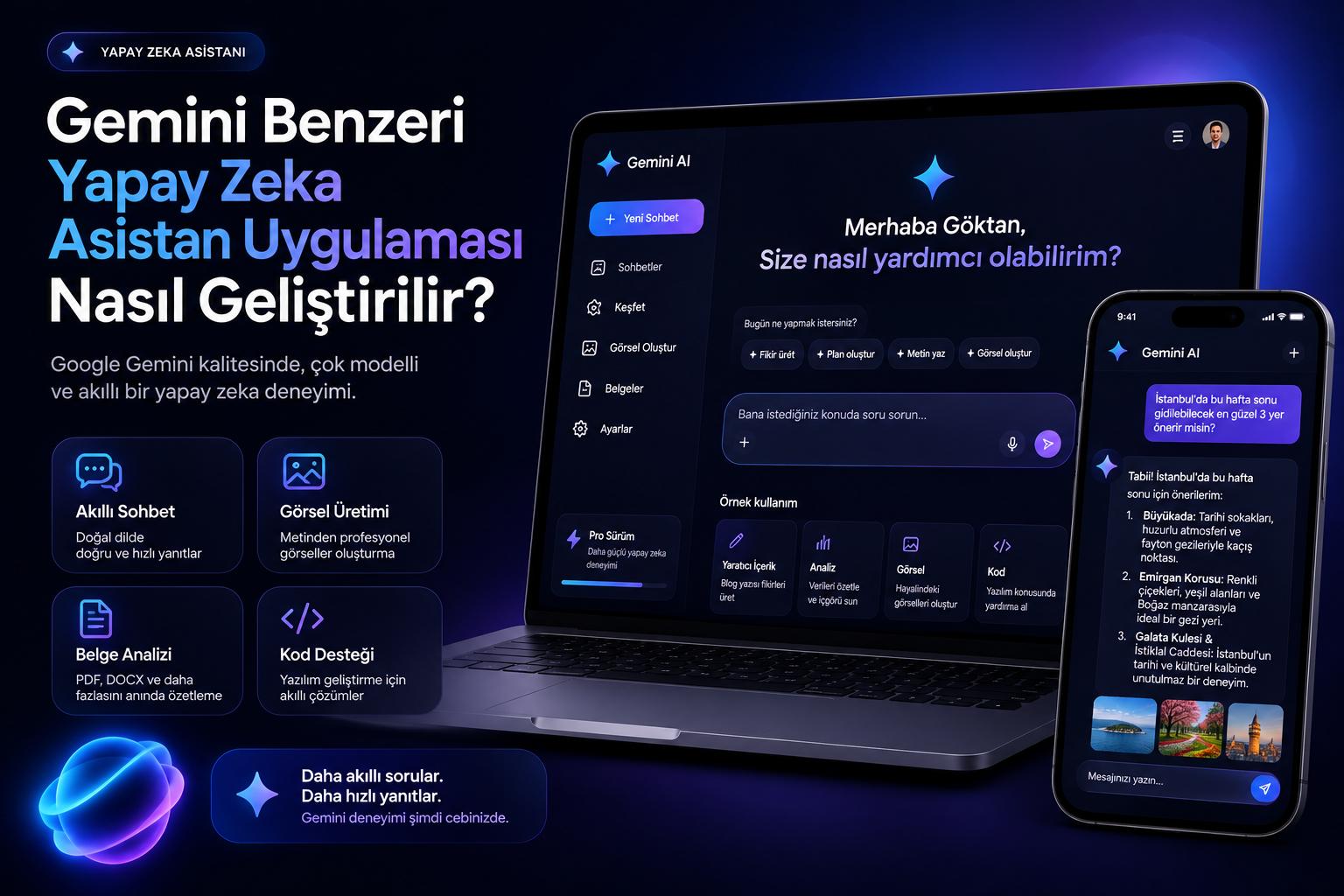 gemini benzeri yapay zeka asistan uygulaması