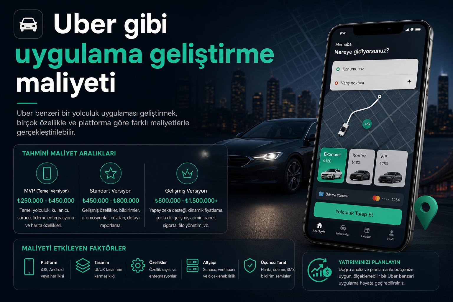 uber gibi sürücü uygulaması geliştirmek