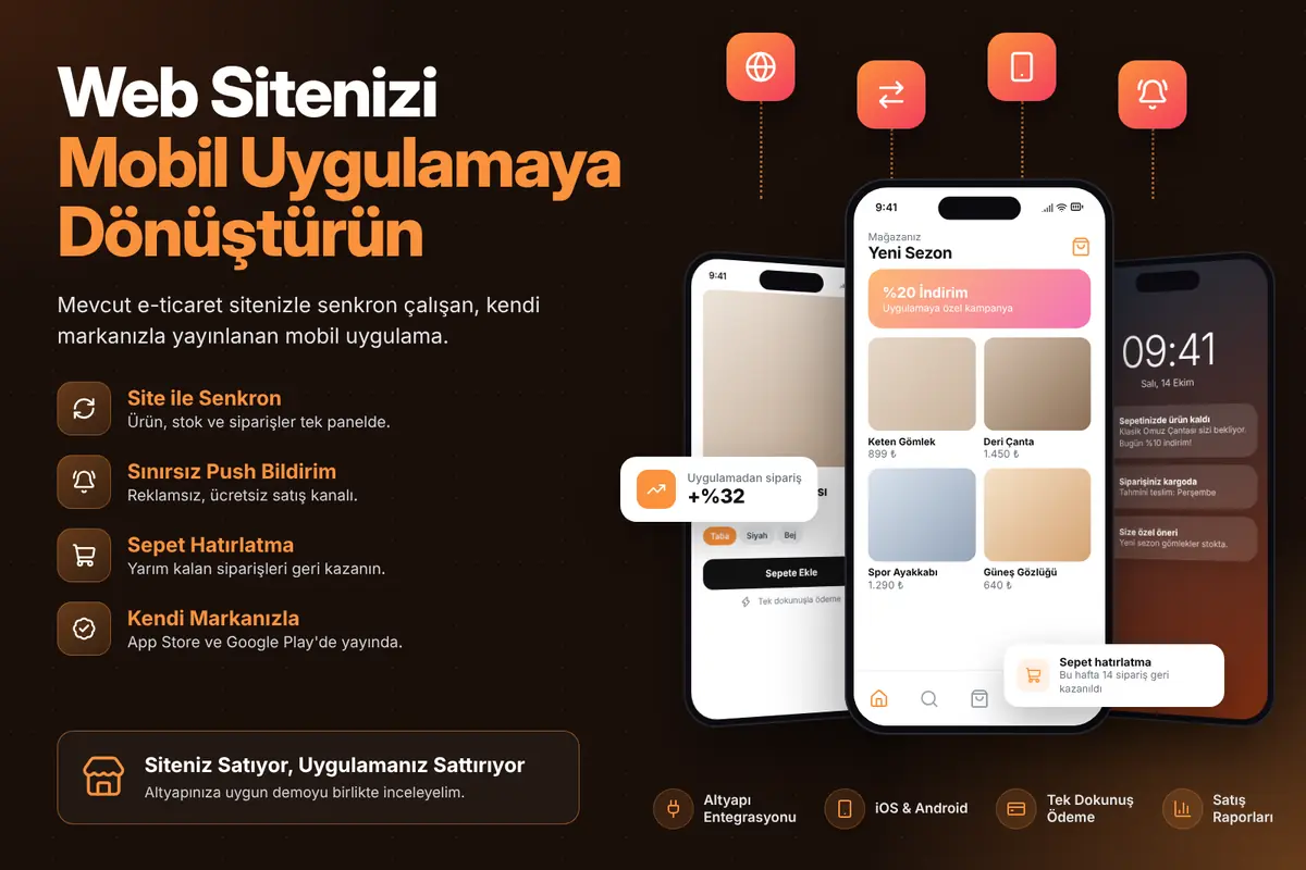 web sitesini mobil uygulamaya dönüştürme